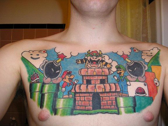 Great supermario games tattoo