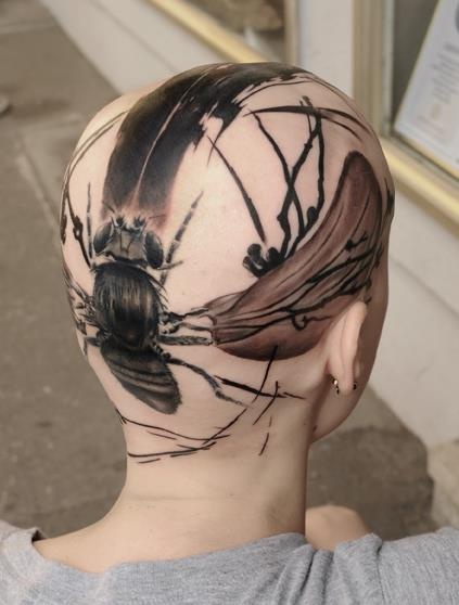 Head tattoo by Volko Merschky
