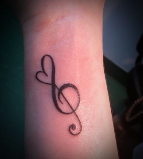 Heart and music tattoo