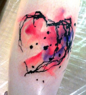 Heart pink tattoo