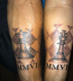King and queen chess tattoo