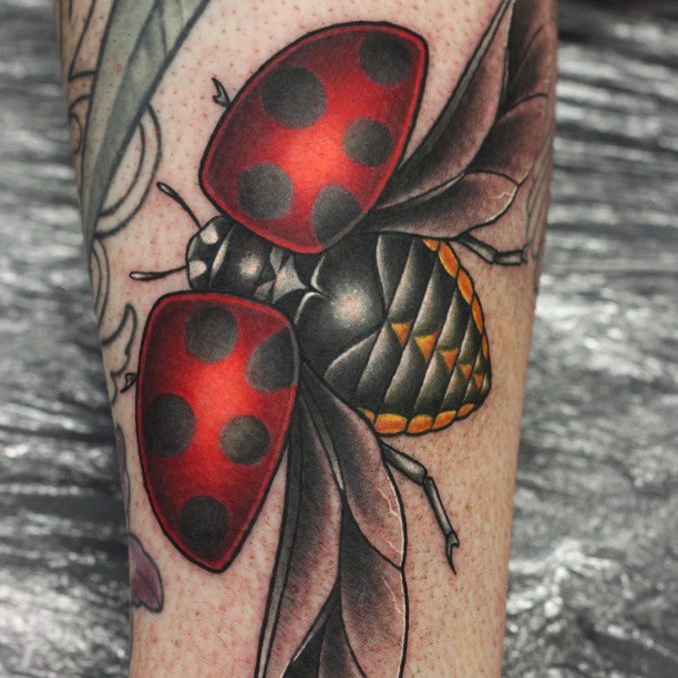 Ladybird tattoo by Michelle Maddison