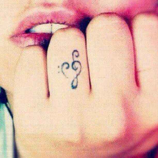 Lips and music tattoo