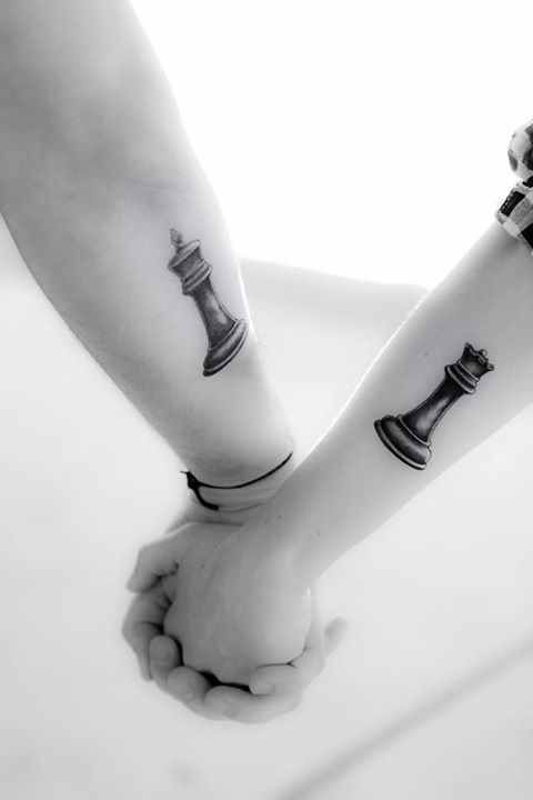 Man and woman chess tattoo