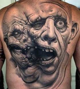 Monster face tattoo