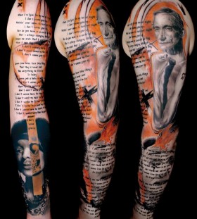 Orange people tattoo by Volko Merschky