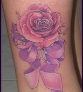 Pretty rose pink tattoo