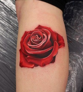 Red rose tattoo by Michelle Maddison