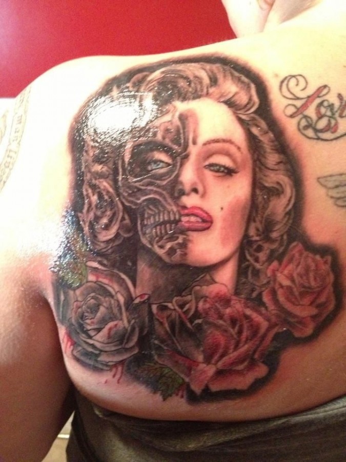 Rose and Marilyn Monroe tattoo tattoo