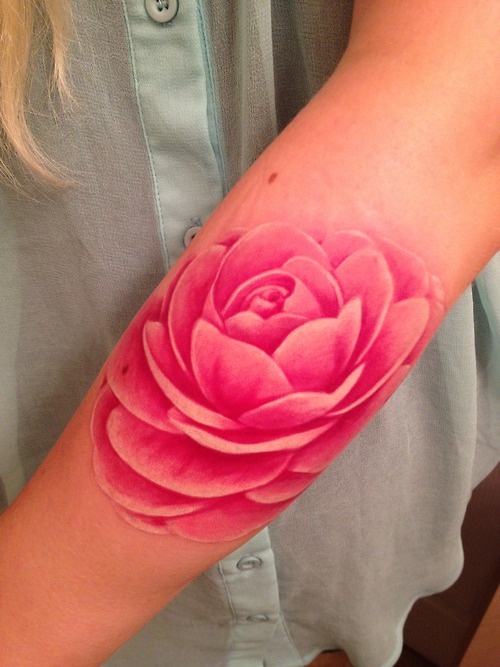 Rose pink tattoo