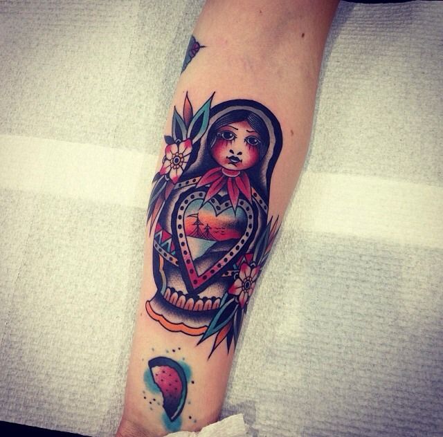 Russian style tattoo by Kirk Jones