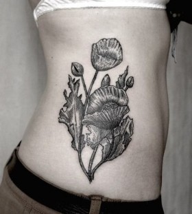 SV.A tattoo flowers on ribs
