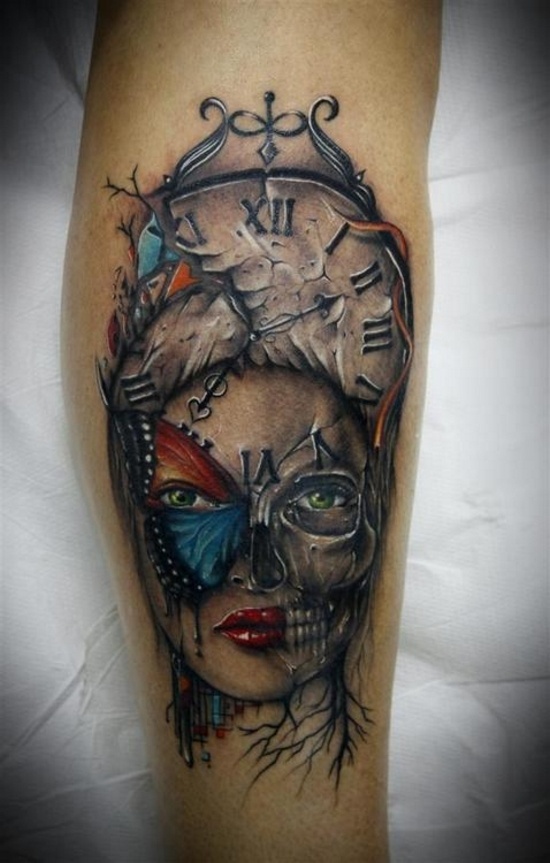 Scary woman tattoo