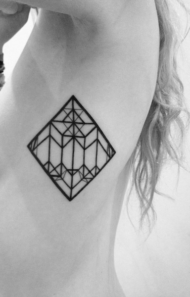 Simple girl geometric tattoo