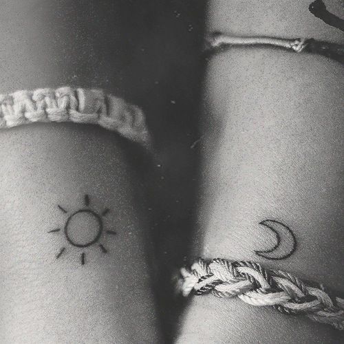 Simple sun and moon tattoo