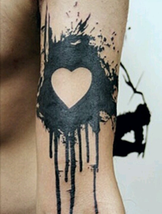 Spanish heart black tattoo