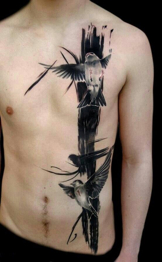 Sparrows tattoo by Volko Merschky