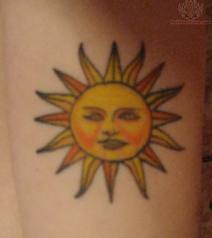 Sun yellow tattoo