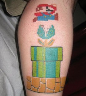 Supermario games tattoo