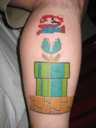 Supermario games tattoo