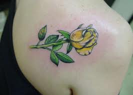 Yellow rose tattoo idea