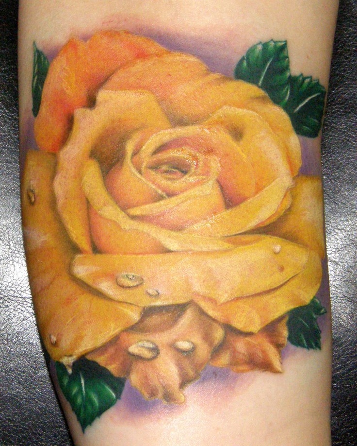 Yellow rose tattoo