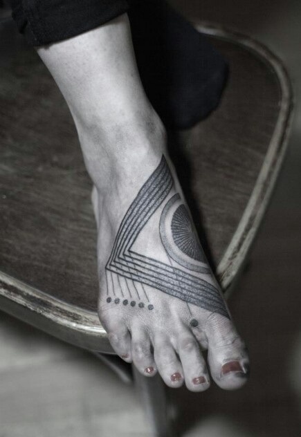 abstarct tattoo on foot by M-X-M