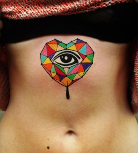 aivaras lee tattoo colorful geometric heart