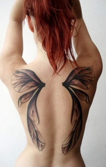 back tattoo design for women pixie wings