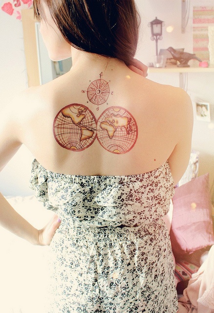 back tattoo design for women red world