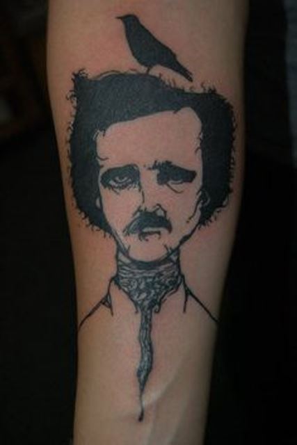 black ink edgar allen poe and the raven tattoo