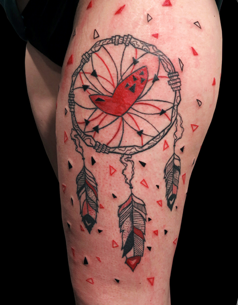 dream catcher tattoo by matik