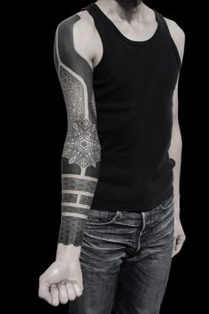 kenji alucky tattoo  full arm sleeve blackwork