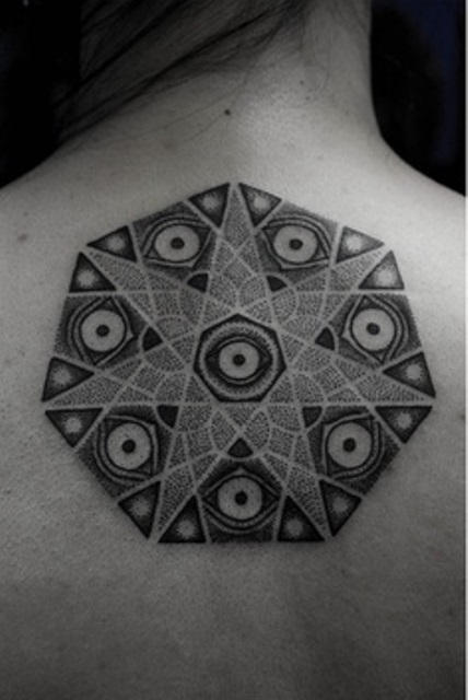 kenji alucky tattoo  mandala on back