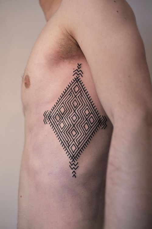 modern tattoo ribs ornament