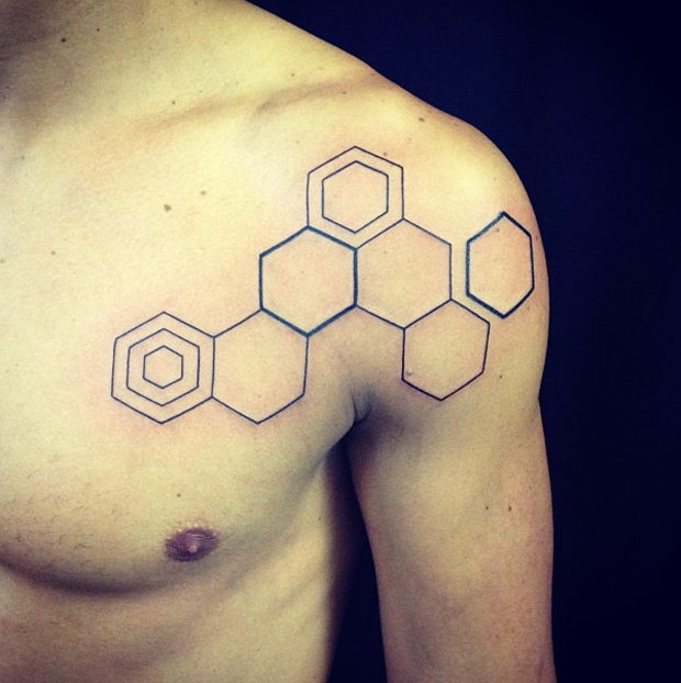 seb inkme minimalist hexagons tattoo