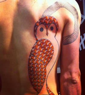 seb inkme owl tattoo on chest