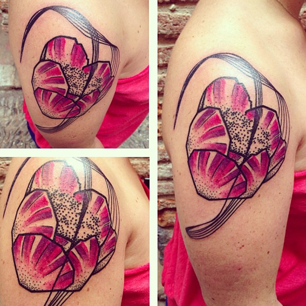 seb inkme pink flower tattoo