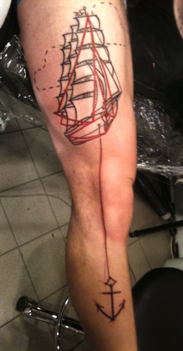 seb inkme ship and anchor tattoo