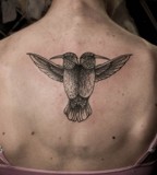symmetric humming bird tattoo by M-X-M