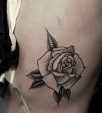 traditional black ang grey rose tattoo by M-X-M