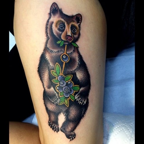 virginia elwood tattoo bear eats blueberries