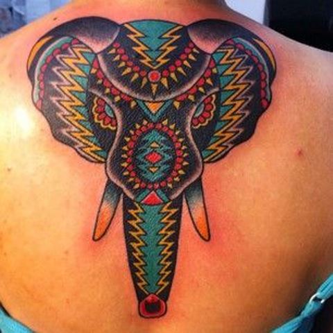 virginia elwood tattoo ornamental elephant