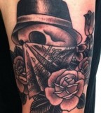 virginia elwood tattoo skull and rose