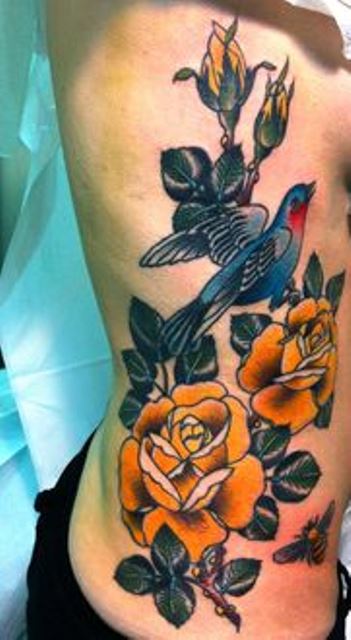 virginia elwood tattoo yellow roses