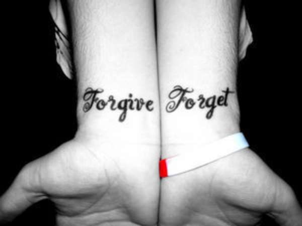 wrist tattoo forgive forget