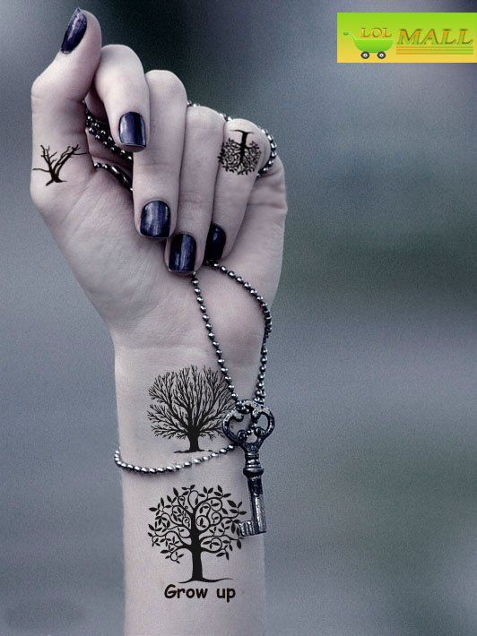 wrist tattoo trees grow up