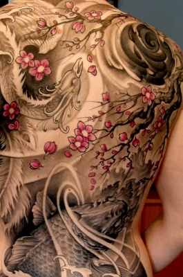 Awesome asian style tattoo