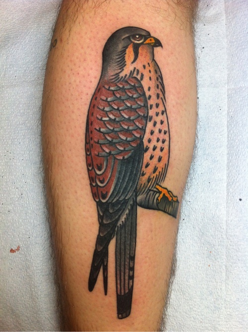 Colorful bird tattoo by Josh Stephens