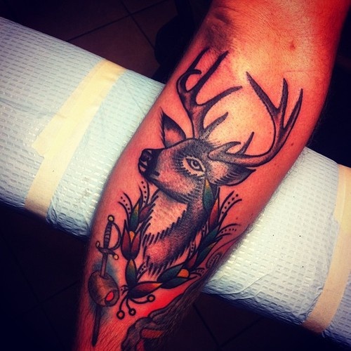 Deer tattoo by Josh Stephens